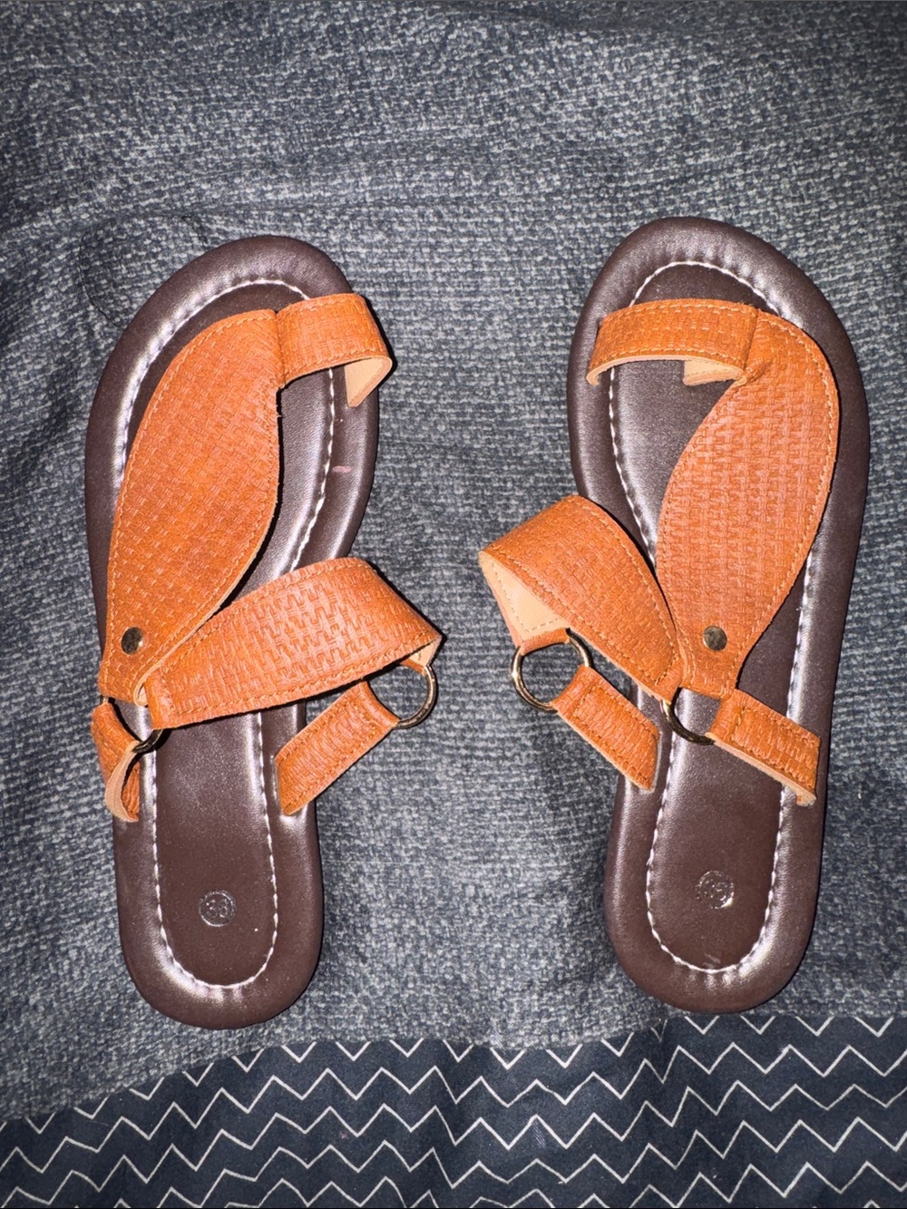 Women's Orange Casual Slide Sandals